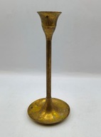 STARY mosiężny ŚWIECZNIK taki z duszą 16 cm widać miejscami patynę (B Indie