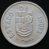 Indie Portugalskie 1 rupia 1935 - srebro - stan 1/2