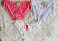 3x MAJTKI MAJTECZKI W KWIATY FIGI DAMSKIE 3-PAK pudrowy róż białe kremowe