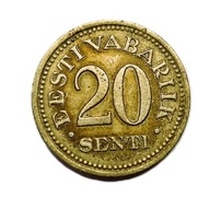 20 senti z 1935 roku. z okresu Pierwszej Republiki Estońskiej (1918–1940).