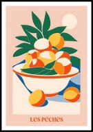 A2 PLAKAT DO KUCHNI JADALNI RESTAURACJI BRZOSKWINIE LES PECHES