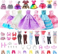 Zestaw Ubrań i Akcesoriów dla Lalek 32 cm – Suknie, Stroje, Buty, Torebki
