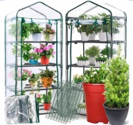 MINI SZKLARNIA BALKONOWA OGRODOWA 4 PÓŁKI PIONOWA FOLIAK 158/ 68 / 50 cm