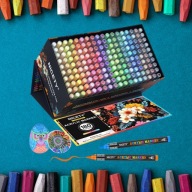 Nicety markery akrylowe 180 kolorów, zestaw do rysowania 1-6 mm