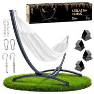 STELAŻ NA HAMAK STOJAK HAMAKA OGRODOWY DWUOSOBOWY METALOWY MOCNY 250 KG