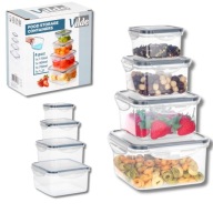 POJEMNIKI KUCHENNE HERMETYCZNE NA ŻYWNOŚĆ Z USZCZELKĄ ZESTAW POJEMNIKÓW X4