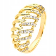 PIERŚCIONEK POZŁACANY ZŁOTE PAZURKI 9 MM