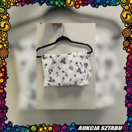 Szalik biały w kolorowe kwiaty