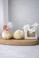 Podziękowanie świeca Piwonia m w tiulu Chrzciny Roczek Ślub Komunia |noya