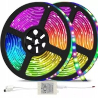 TAŚMA LED KOOROWA WODOODPORNA SAMOPRZYLEPNA RGB BIAŁY Z PILOTEM 5 METRÓW
