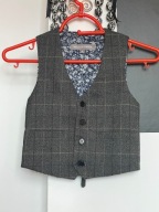 5 kamizelka Paisley of London krata popiel 2 kieszenie 6 lat 116 cm