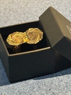 ZŁOTE SPINKI DO MANKIETÓW DELIKATNE Z LAT 80 TYCH