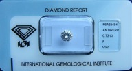 BRYLANT 0.73ct VS2 F 5,96 mm Certyfikat IGI Diament