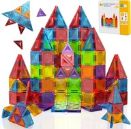 Klocki Magnetyczne 56 el. w Metalowym Etui Edukacyjne Podróże Zabawka