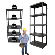 REGAŁ MAGAZYNOWY GARAŻOWY PLASTIKOWY 180 X 74 X 40 CM 5 PÓŁEK 250KG
