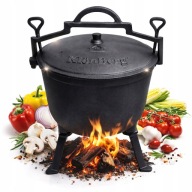 KOCIOŁEK ŻELIWNY GARNEK MYŚLIWSKI WĘGIERSKI NA OGNISKO GRILL PIECZONKI 10L