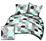 Pościel kora lux 200x200 + 2x70x80 guzik K 301 Plastry miodu mięta