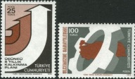 Turcja 1974 Znaczki 2342-3 ** obiegowe rozwój przemysł mapa