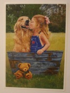 "Kąpiel" - Oryginał malowany ustami. Autor: Chris Opperman