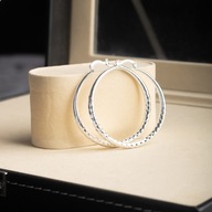 KOLCZYKI SREBRNE KOŁA OKRĘGI PRÓBA 925 50mm WZÓR SZLIF CASUAL ZATRZASK