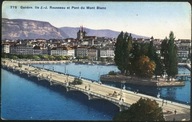 Geneve Ile J-J Rousseau et Pont du Mont Blanc 1921