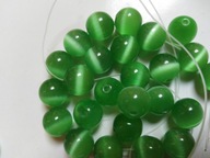H6- KOCIE OKO - ZIELEŃ - kula - 10mm - 15 sztuk