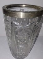 FRAGET KRYSZTAŁOWY WAZON W PLATEROWYM OKUCIU