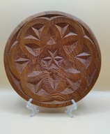 Vintage, rzeźbiony starodawny ozdobny talerz 19cm