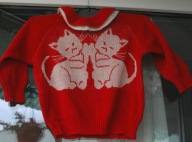 sweterek dzieciecy w kotki wzrost 92