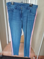 blue motion 44 spodnie dżins strecz rurki ze średnim stanem lampasy