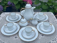 Serwis Rosenthal Sanssouci dla 6 osób biel + złoto