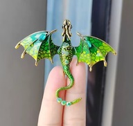 Broszka z zielono-żòłtym smokiem Gramy dla WOŚP