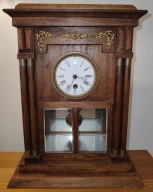 Zegar francuski typu chodzik rok 1914 drewno ładny stan, sprawny kpl klucz