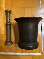 zabytkowy, stary moździerz XVII lub XVIII w., mosiądz, bardzo duży i ciężki