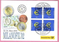 Niemcy 2002 st.Bonn, numizmatyka, monety, Wyst.Filat. MILANOFIL