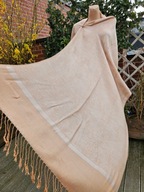 długi szal duża chusta chustka jedwab 30% +bawełna70% frędzle 52x155cm