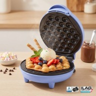 GOFROWNICA BĄBELKOWA BUBBLE WAFFLE NIEPRZYWIERAJĄCA POWŁOKA NIEBIESKA Ø18