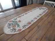 LNIANY OBRUSIK SERWETA BIEŻNIK HAFTOWANY PRACA RĘCZNA 45x155