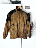 Vintage brązowa skórzana kurtka bomber oversize lata 80/90 etno unikat