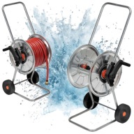 WÓZEK BĘBEN ZWIJACZ METALOWY NA WĄŻ OGRODOWY SOLIDNY WYTRZYMAŁY DO 50m 1/2