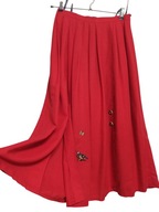 YESSICA spódnica długa z kieszenią haftem z lnem 38