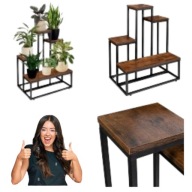 KWIETNIK STOJĄCY METALOWY CZARNY LOFTOWY STOJAK NA KWIATY LOFT