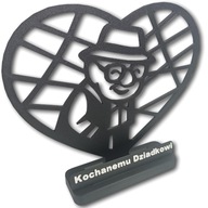 Ażurowa Ozdoba 3D Serce Personalizowany Prezent Na Dzień Dziadka