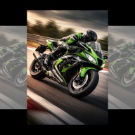 Plakat Motoryzacyjny Kawasaki ZX-10R A4 (21 x 29,7 cm) Dekoracja Ścienna