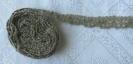 TASIEMKA KORONKOWA BAWEŁNIANA KHAKI 2 CM - 6m