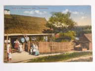 Mazury rodzina Mazurów przed chatą w strojach regionalnych 1915