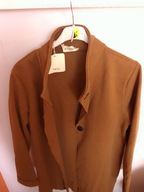 płaszczyk damski brązowy l xl jesienny na guziki kołnierz stójka