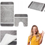 KOMPLET DYWANIKÓW ŁAZIENKOWYCH ANTYPOŚLIZGOWYCH SZARY 2 SZT 50x80 / 50x40