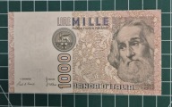 Banknot 1000 Lirów 1982, Włochy