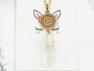 wisiorek KWARC biały kamień minerał mandala MN12